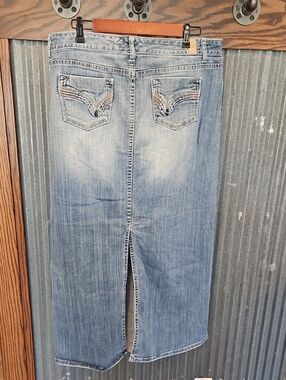 Maurices Light Blue Long Denim Skirt